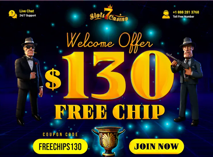 $130 No Deposit Bonus at Slots7 Casino